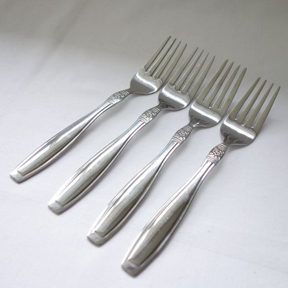 Oneida Vista Stainless 18/0 Flatware‎ 4 Salad Forks